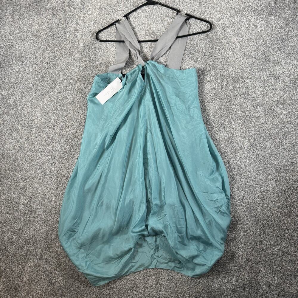 Vintage Y2K Maria Cornejo Silk Bubble Cocoon Dress 4 Aqua Designer Art To Wear
